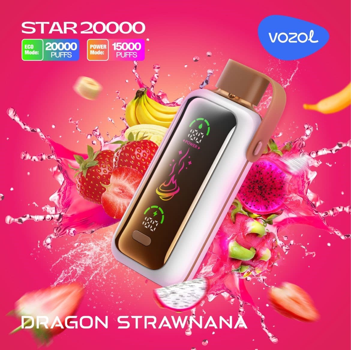Vozol Star 20000 Dragon Strawnana – Einweg Vape E-Shisha 20.000 Züge