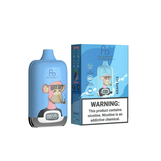 RandM Tornado 12000 Grape Ice – Einweg E-Zigarette, 12.000 Puffs, 20mg, 20ml, Wiederaufladbar, Digital Display