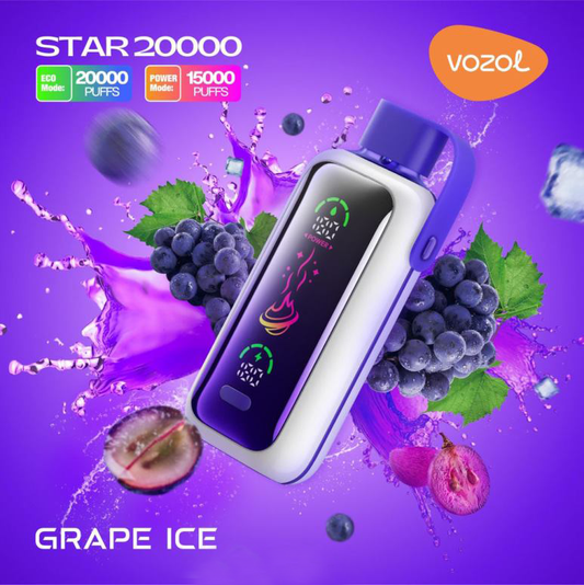 Vozol Star 20000 Grape Ice – Einweg Vape E-Shisha 20.000 Züge